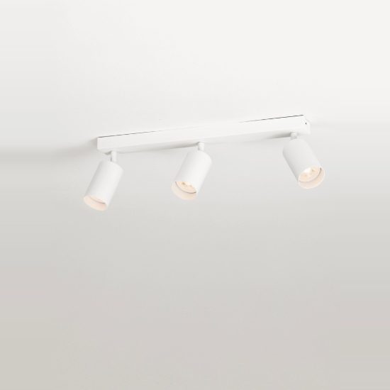 Plafoniera con 3 faretti orientabili da soffitto 45cm moderna cilindri colore bianco