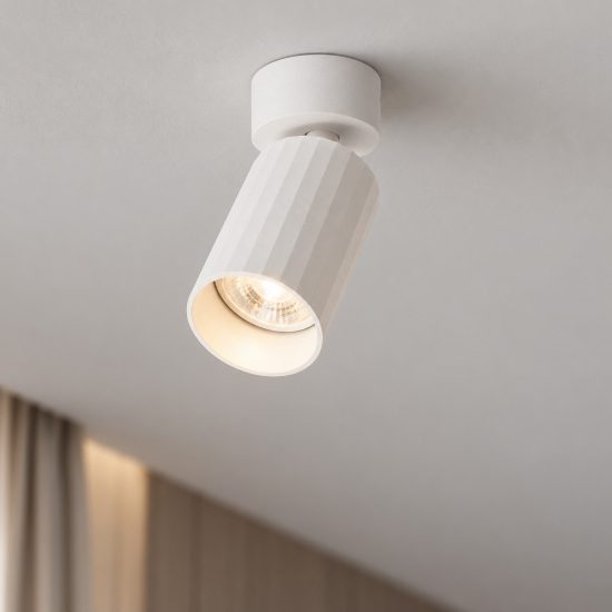 Faretto da soffitto orientabile per cucina moderno cilindro bianco
