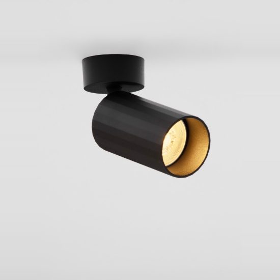 Faretto per cucina moderno cilindro nero da soffitto orientabile