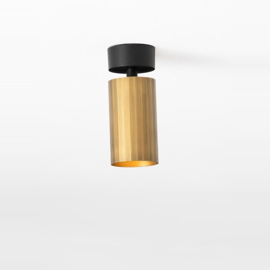 Faretto da soffitto orientabile per corridoio moderno cilindro nero e oro