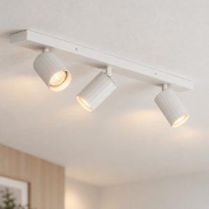 Plafoniera da cucina con faretti orientabili moderna cilindri bianca