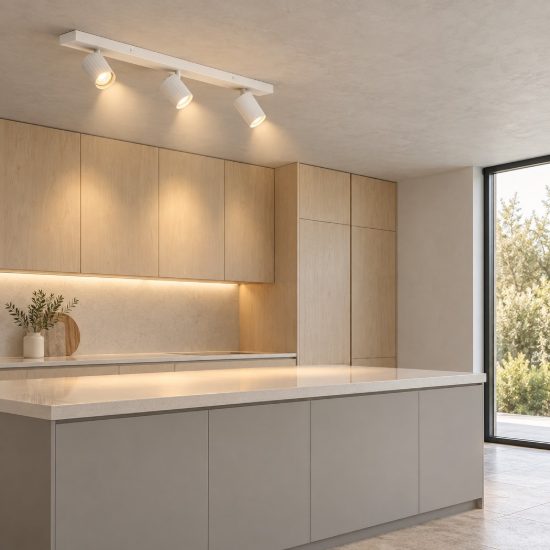 Plafoniera da cucina con faretti orientabili moderna cilindri bianca