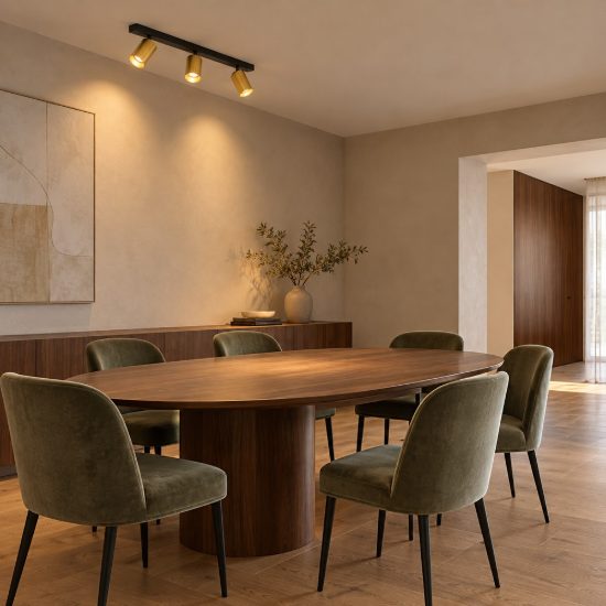 Plafoniera con faretti 60cm cilindro moderna nero e oro