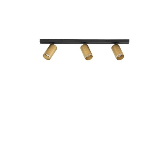 Plafoniera con faretti 60cm cilindro moderna nero e oro
