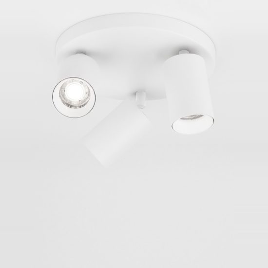 Plafoniera con 3 faretti orientabili cilindri colore bianco