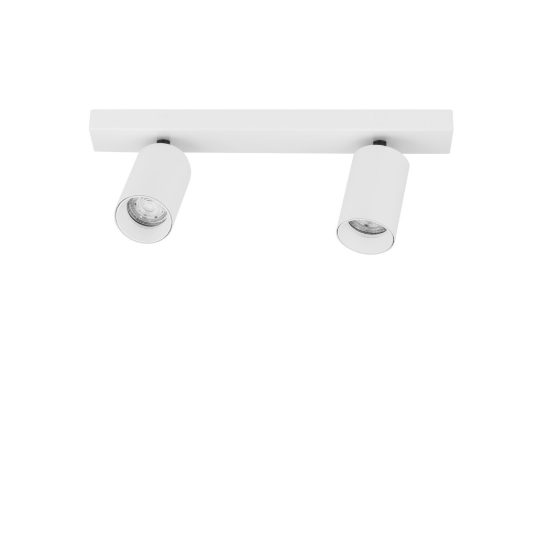 Plafoniera con 2 faretti 35cm cilindri bianchi orientabili per disimpegno