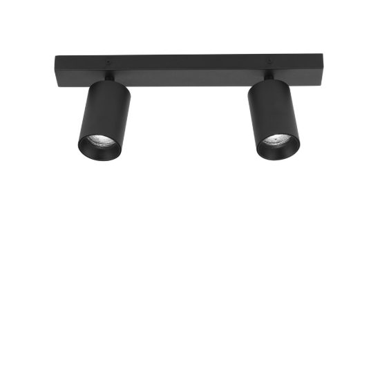 Plafoniera con faretti cilindri orientabili neri 35cm per corridoio