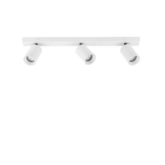 Plafoniera con 3 faretti per cucina  55cm cilindri orientabili bianca