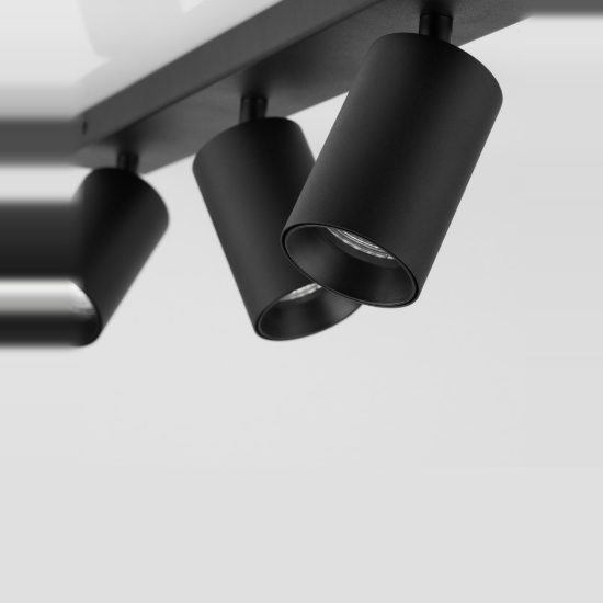 Plafoniera con faretti cilindri orientabili da soffitto nero 55cm