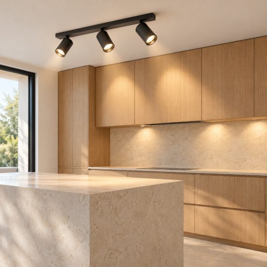 Plafoniera con faretti cilindri orientabili da soffitto nero 55cm