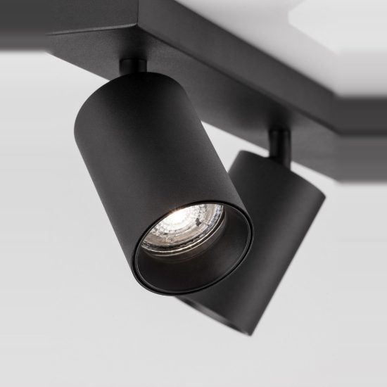 Plafoniera con faretti cilindri orientabili da soffitto nero 55cm