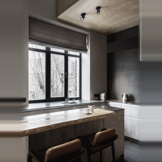 Faretto per cucina moderno cilindro nero da soffitto orientabile