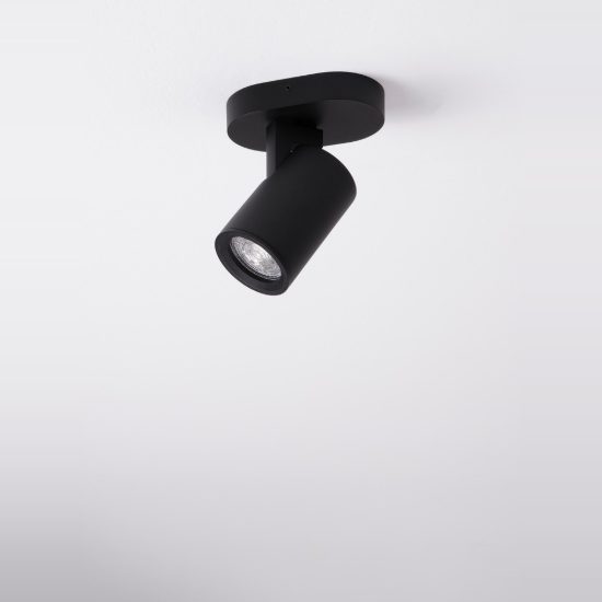 Faretto per cucina moderno cilindro nero da soffitto orientabile