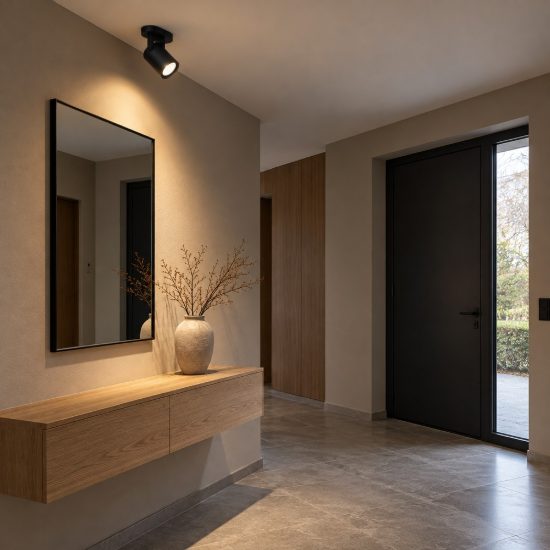 Faretto per cucina moderno cilindro nero da soffitto orientabile