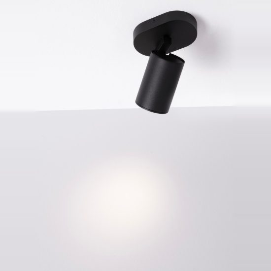 Faretto per cucina moderno cilindro nero da soffitto orientabile