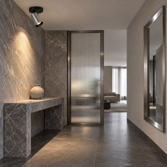 Faretto orientabile da soffitto per cucina moderno cilindro nero e cromo