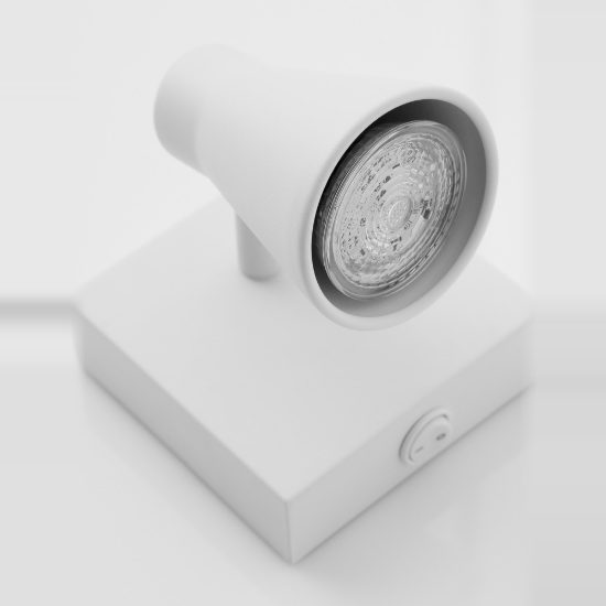 Applique con faretto forma cono bianco luce orientabile per disimpegno