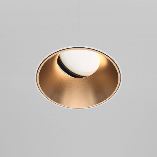 Maytoni share faretto da incasso gu10 per corridoio ottone rotondo