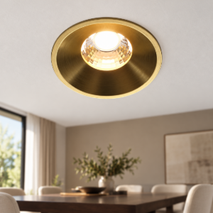 Round maytoni faretto da incasso led 3000k per soggiorno ottone