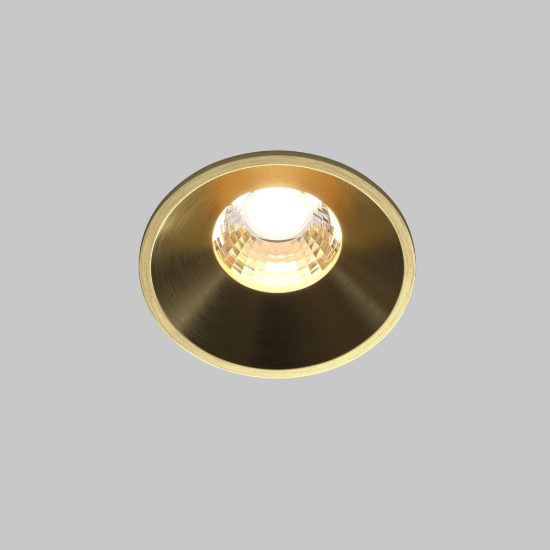 Round maytoni faretto da incasso led 3000k per soggiorno ottone