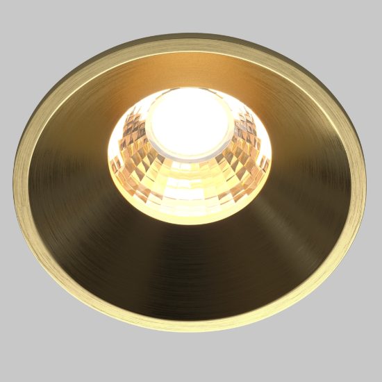 Round maytoni faretto da incasso led 3000k per soggiorno ottone