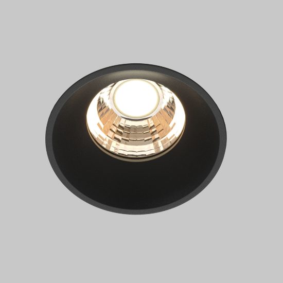 Maytoni round faretto da incasso per cucina moderno nero  led 7w 3000k