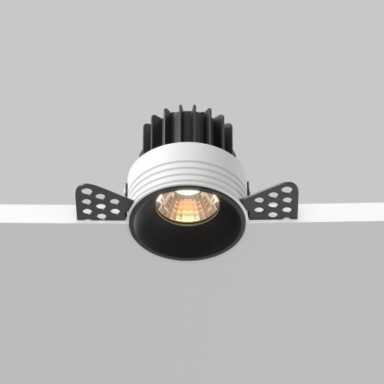 Maytoni round faretto da incasso per cucina moderno nero  led 7w 3000k
