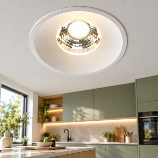 Maytoni round faretto da incasso led 7w 3000k per cucina moderno bianco