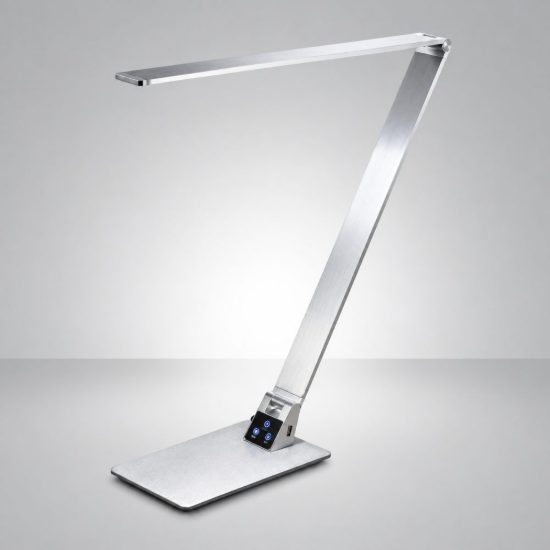 Fabas wasp lampada da scrivania led 12w cct 3000k 4000k 5000k alluminio spazzolato