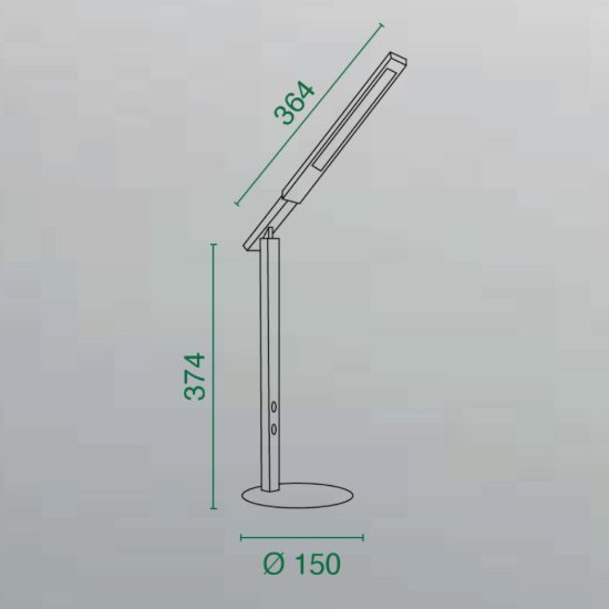 Fabas lampada da scrivania ideal grigio titanio led 10w cct 3000k 4000k 5000k 6000k