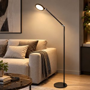 Fabas regina lampada da terra per soggiorno nera led 9w cct 3000k 4000k 5000k 6000k