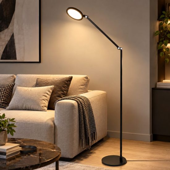 Fabas regina lampada da terra per soggiorno nera led 9w cct 3000k 4000k 5000k 6000k