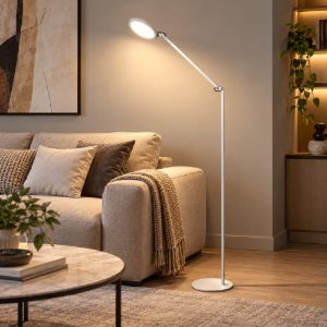 Fabas piantana da terra regina bianca led 9w cct 3000k 4000k 5000k 6000k