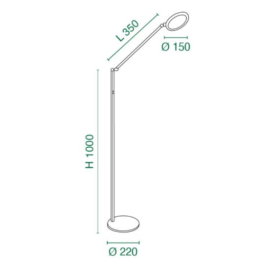 Fabas piantana da terra regina bianca led 9w cct 3000k 4000k 5000k 6000k