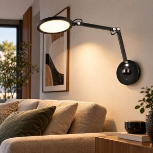 Fabas regina applique per salotto orientabile nera led 9w cct 3000k 4000k 5000k 6000k
