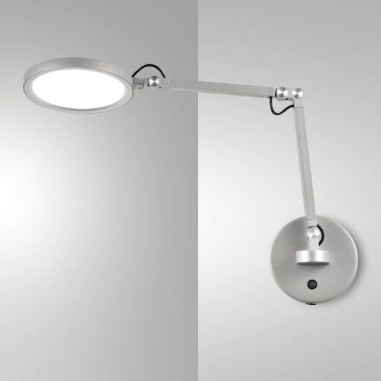 Fabas regina applique led orientabile 9w cct 3000k 4000k 5000k 6000k alluminio per soggiorno