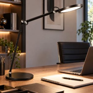 Fabas lampada da scrivania ufficio nera orientabile led 9w cct 3000k 4000k 5000k 6000k