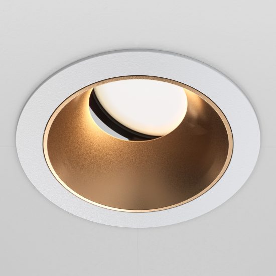 Maytoni share faretto da incasso gu10 bianco e oro opaco