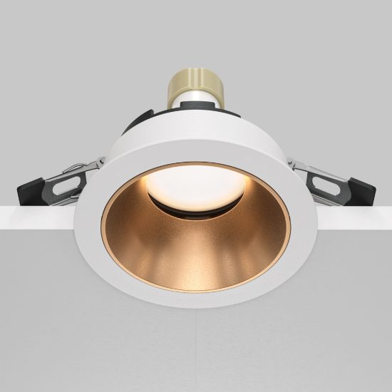 Maytoni share faretto da incasso gu10 bianco e oro opaco