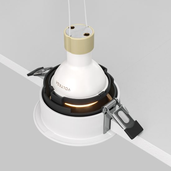 Maytoni share faretto da incasso gu10 bianco e oro opaco