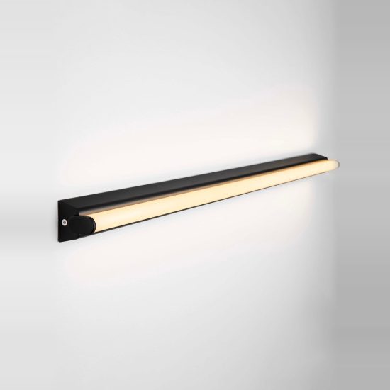 Applique per specchio da bagno moderna lineare nero led 26w 3000k 82cm