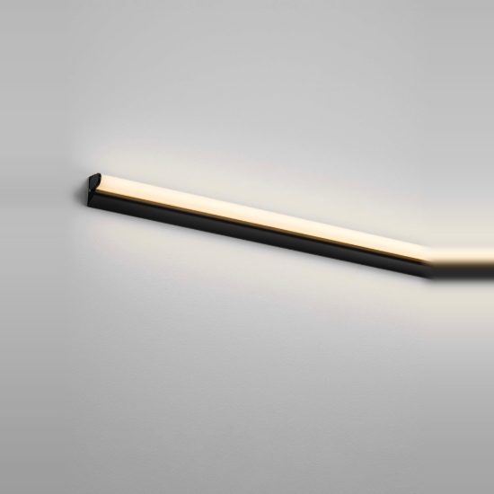 Applique per specchio da bagno moderna lineare nero led 26w 3000k 82cm