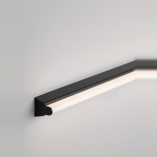 Applique per bagno moderna lineare nero led 17w cct 3000k 4000k 63cm