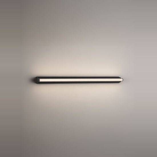 Applique per bagno moderna lineare nero led 17w cct 3000k 4000k 63cm