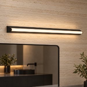 Applique per bagno moderna lineare nero led 27w cct 3000k 4000k 85cm