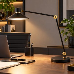 Fabas panarea lampada per ufficio nero da tavolo led 10w cct 3000k 4000k 5000k 6000k