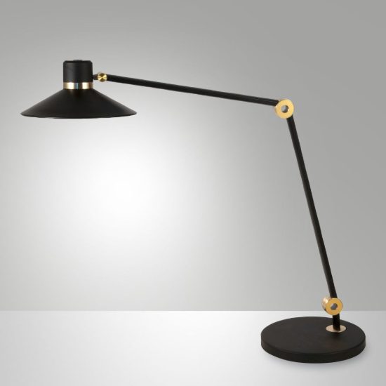 Fabas panarea lampada per ufficio nero da tavolo led 10w cct 3000k 4000k 5000k 6000k