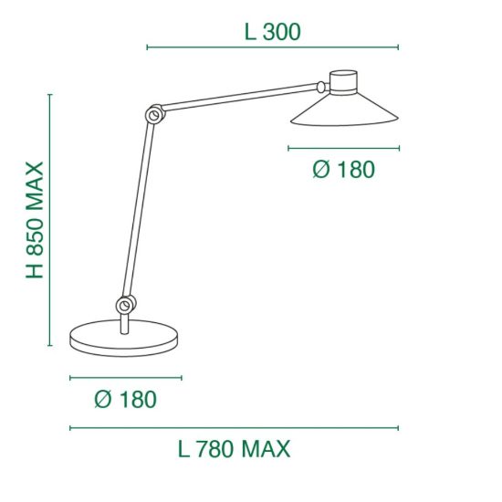 Fabas panarea lampada da scrivania bianca led 10w cct 3000k 4000k 5000k 6000k