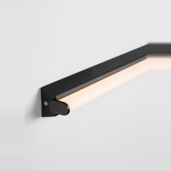 Applique per specchio da bagno moderna lineare nero led 19w 3000k 4000k 60cm