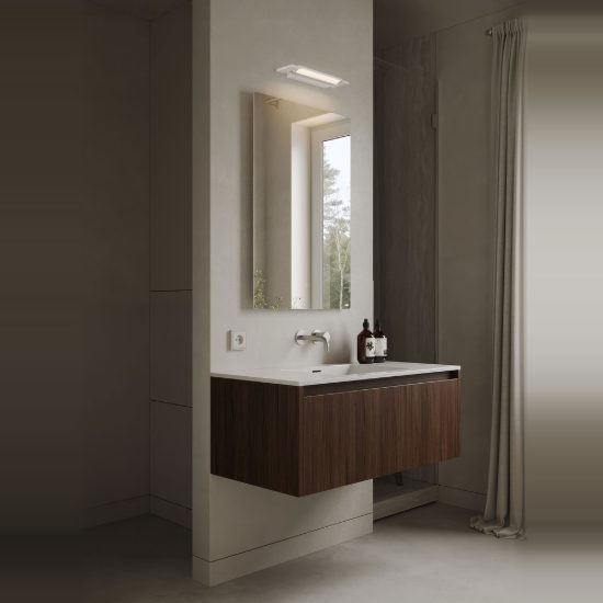 Applique led 10w cct 3000k 4000k 36cm per bagno moderna lineare bianca